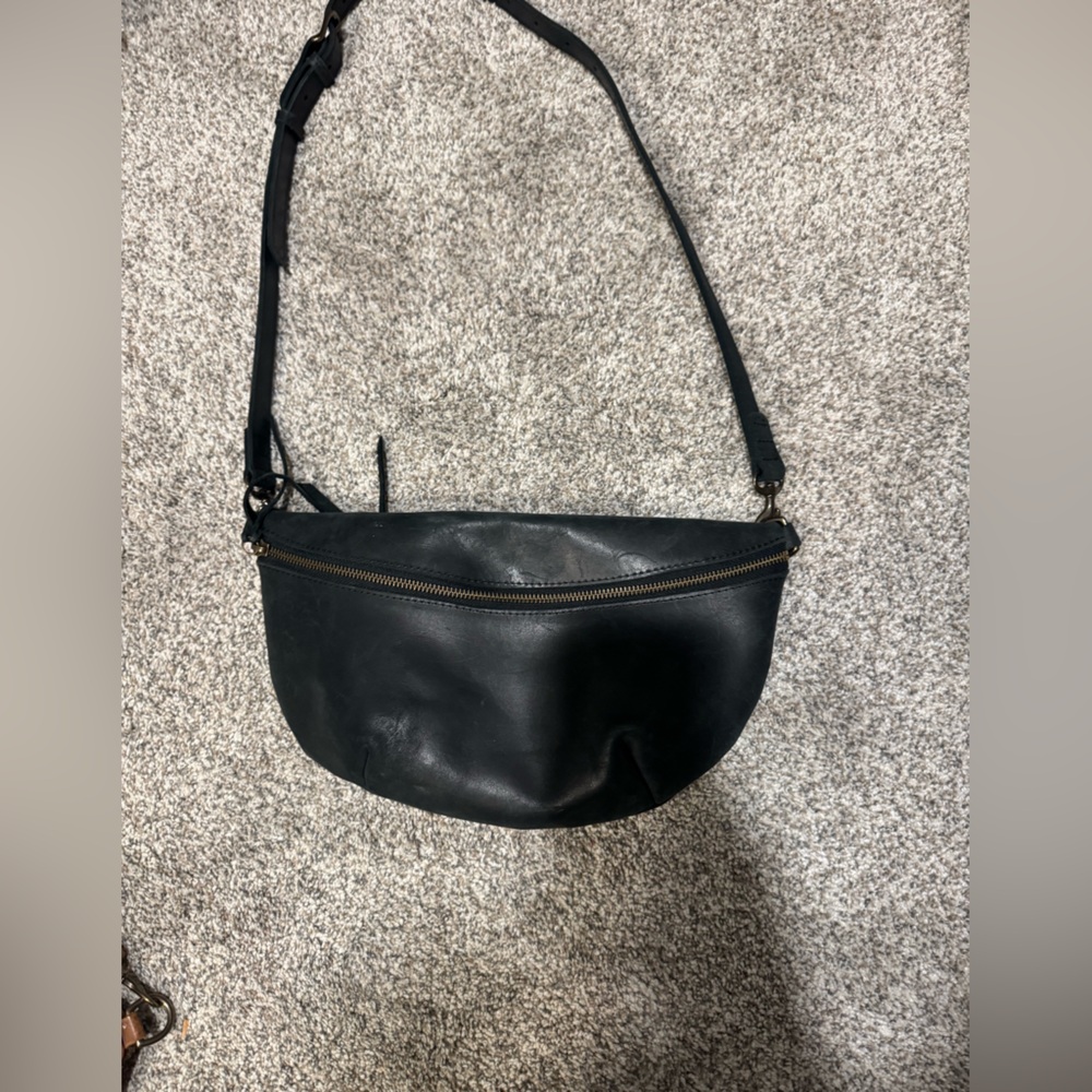 ABLE Berkeley Belt Bag Black Leather Cross Body Fanny Pack